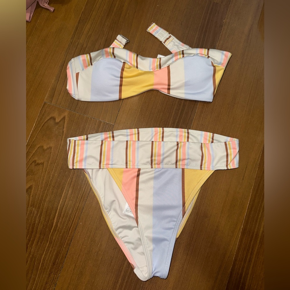 Billabong Striped Bikini Set
